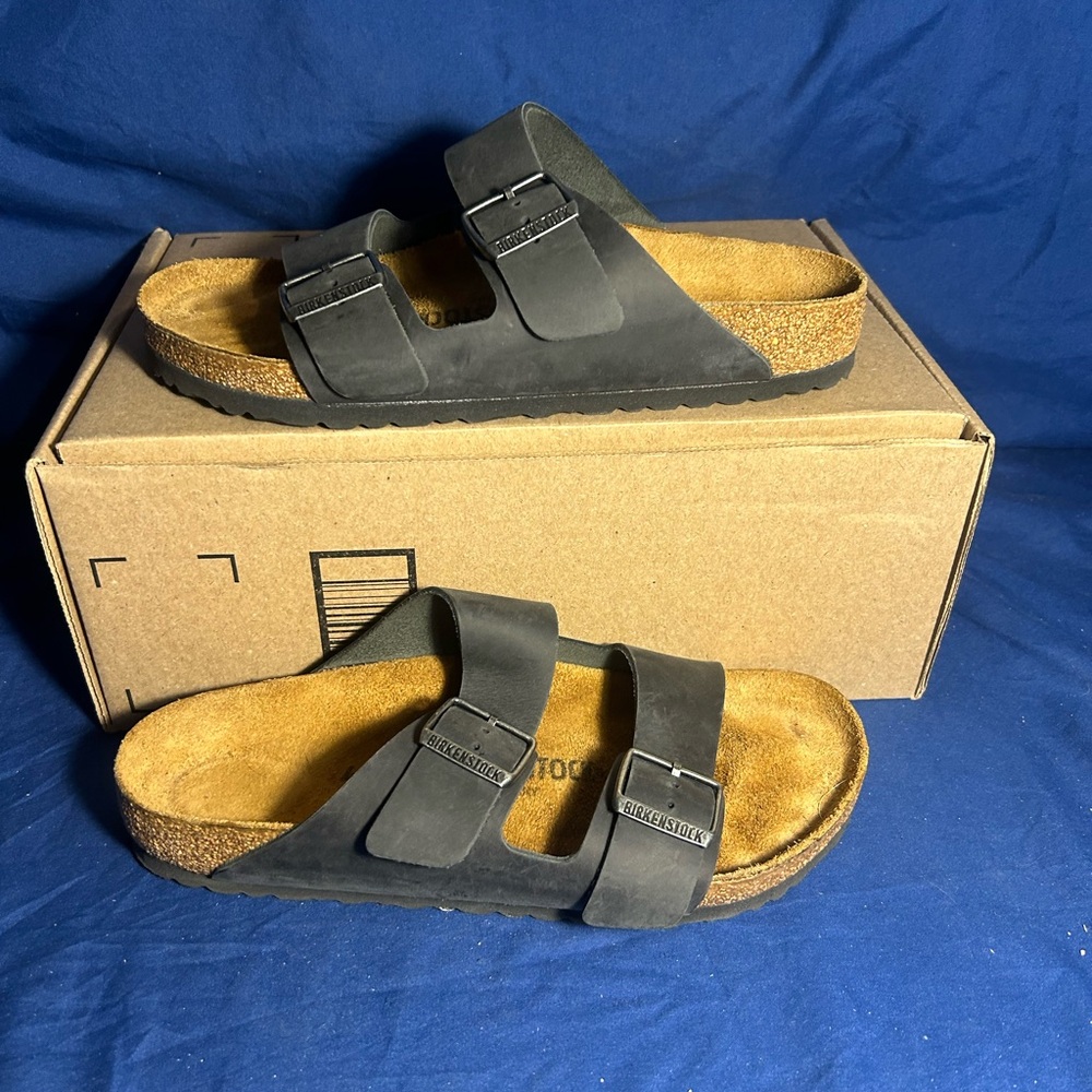 Birkenstock- Arizona, oiled leather, black, 9 women
